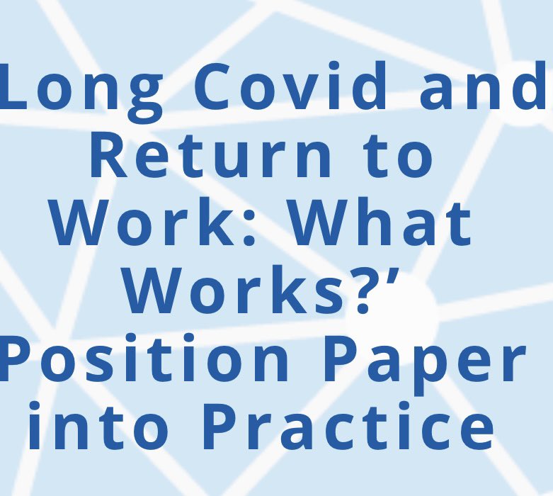 somceo's tweet image. Free Webinar, focussed towards OH services and employers/line managers. ‘ Long Covid and Return to Work: What Works?’ Position Paper into Practice | The Society of Occupational Medicine - 9th December 12-1 som.org.uk/civicrm/event/… @lesleymacniven @LongCovidScot @SOMNews