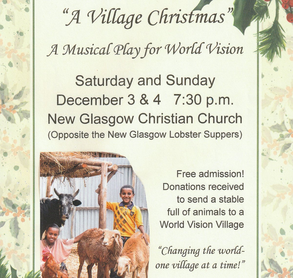 NewGlasgowCC's tweet photo. A Village Christmas is happening THIS WEEKEND! We would love for you to join us. 

Please retweet to help us spread the word! https://t.co/Sh2kuc6v3k