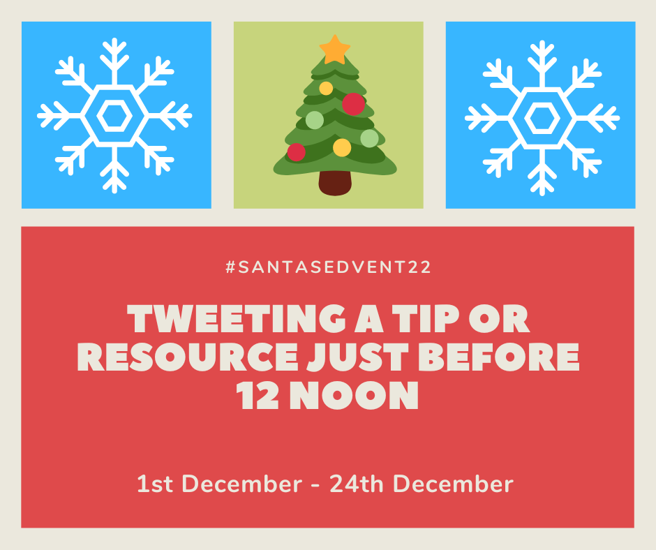 It's back again! Until #Xmas, tweeting an educational tip/resource, every day just before 12 noon starts this Thursday! #HigherEd #Christmas #SantasEdVent22 #LTHEchat <a href="/AdvanceHE/">Advance HE</a> <a href="/Seda_UK_/">SEDA</a> pls retweet!
