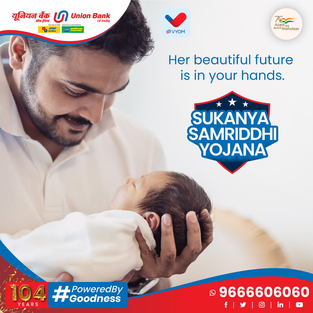 UnionBankTweets's tweet photo. Start planning for your girl child’s future today with an easy investment in Sukanya Samriddhi Yojana starting just from ₹ 250/-.
Know more: https://t.co/hidmIlznuf
#UnionBankOfIndia #GoodPeopleToBankWith #AmritMahotsav #PoweredByGoodness https://t.co/vipW5lKZEv