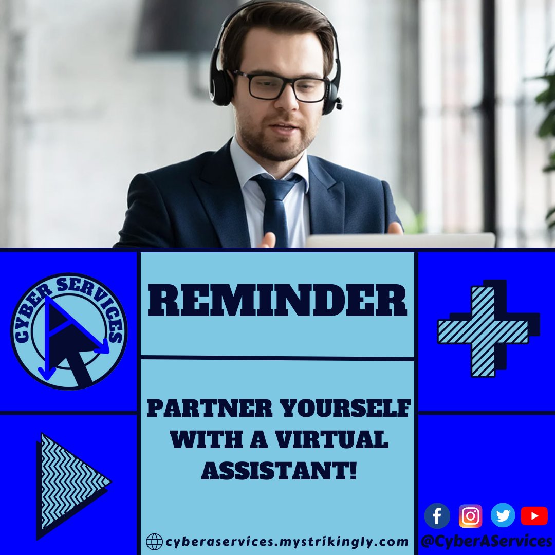 CyberAServices's tweet photo. 🆁🅴🅼🅸🅽🅳🅴🆁
Consider now partnering yourself with a virtual assistant💖

#CyberAServices #CyberA #CyberABusinessSolutions #BusinessSolutions #DetailedIdeasPrecisedOutcome #hireavirtualassistant
#creativevirtualassistant #VirtualAssistantServices #VirtualAssistant #VABenefits https://t.co/DLGRgHFGFf