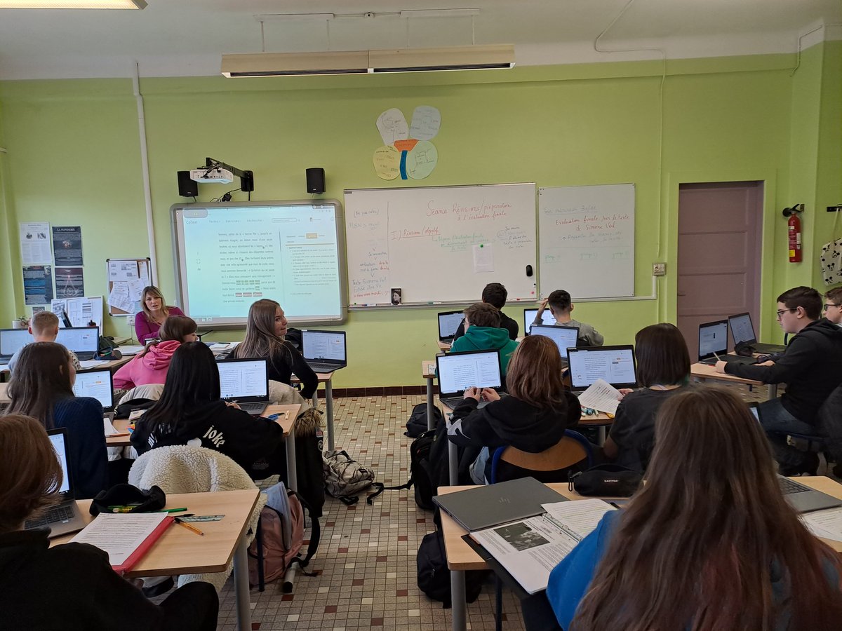 clgBouligny's tweet photo. Au @clgBouligny après #Lytext les élèves de 3ème testent #Cotext avec @Classe_Denis pour l'entraînement autonome aux epreuves du français du DNB. Des échanges constructifs et un retour d'expérience pertinent. https://t.co/AoKgrcfh7i