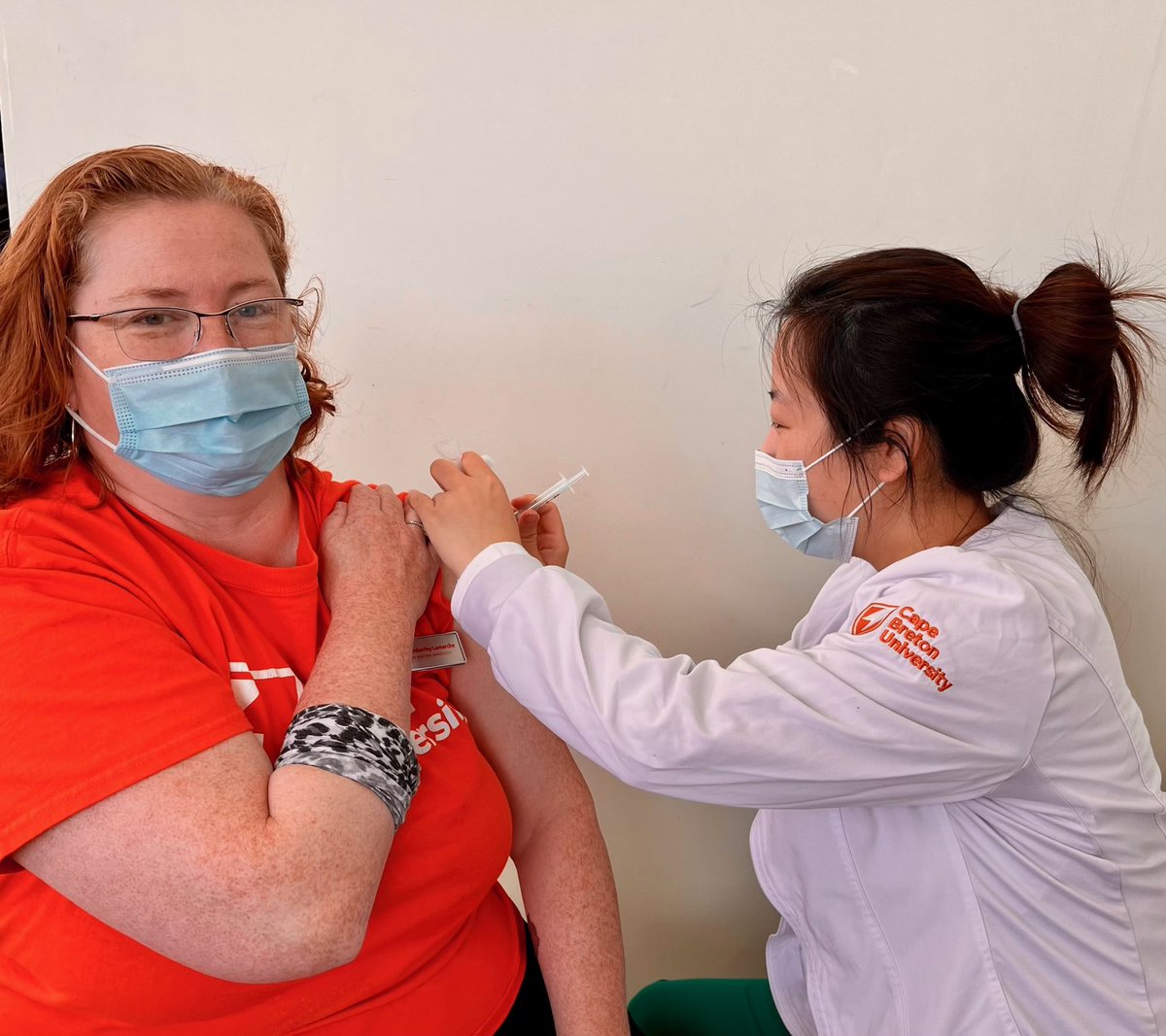 Our Dean of Nursing, Dr. Lamarche doing her part and getting her flu shot.

There are still spaces available in this week’s clinic. Check your CBU email for details and to book your appointment.

COVID shots available too!