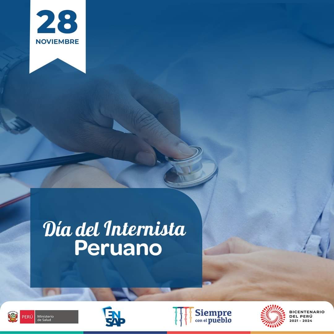ENSAPDELPERU's tweet photo. Hoy celebramos el #DíaDelInternistaPeruano, una fecha significativa dedicada a los profesionales de esta disciplina. Una noble vocación de servicio hacia la comunidad. 🎉👨‍⚕️👩‍⚕️
.
¡Feliz Día a todos los Internistas del Perú! 
.
.
#MINSA #ENSAP #Efemerides https://t.co/3x5CgLhOSW