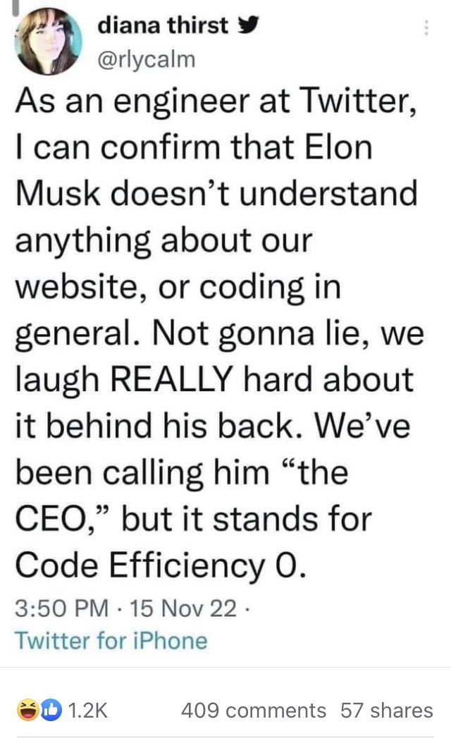 mattdconrad's tweet photo. @elonmusk #ElonMuskTwitterBattle #ChefTwit https://t.co/4lCMiB21lP