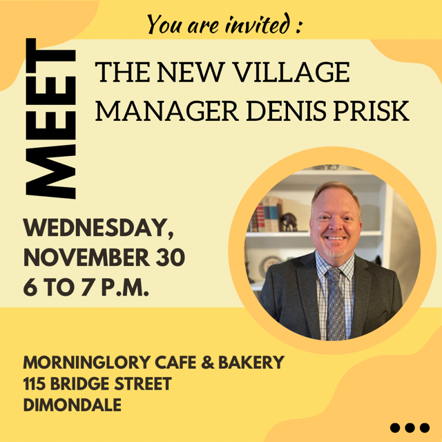 ralphrez's tweet photo. Come out to meet the new #Dimondale Village Manager. This Wednesday at 6:00. https://t.co/Nrk4RO0e4J