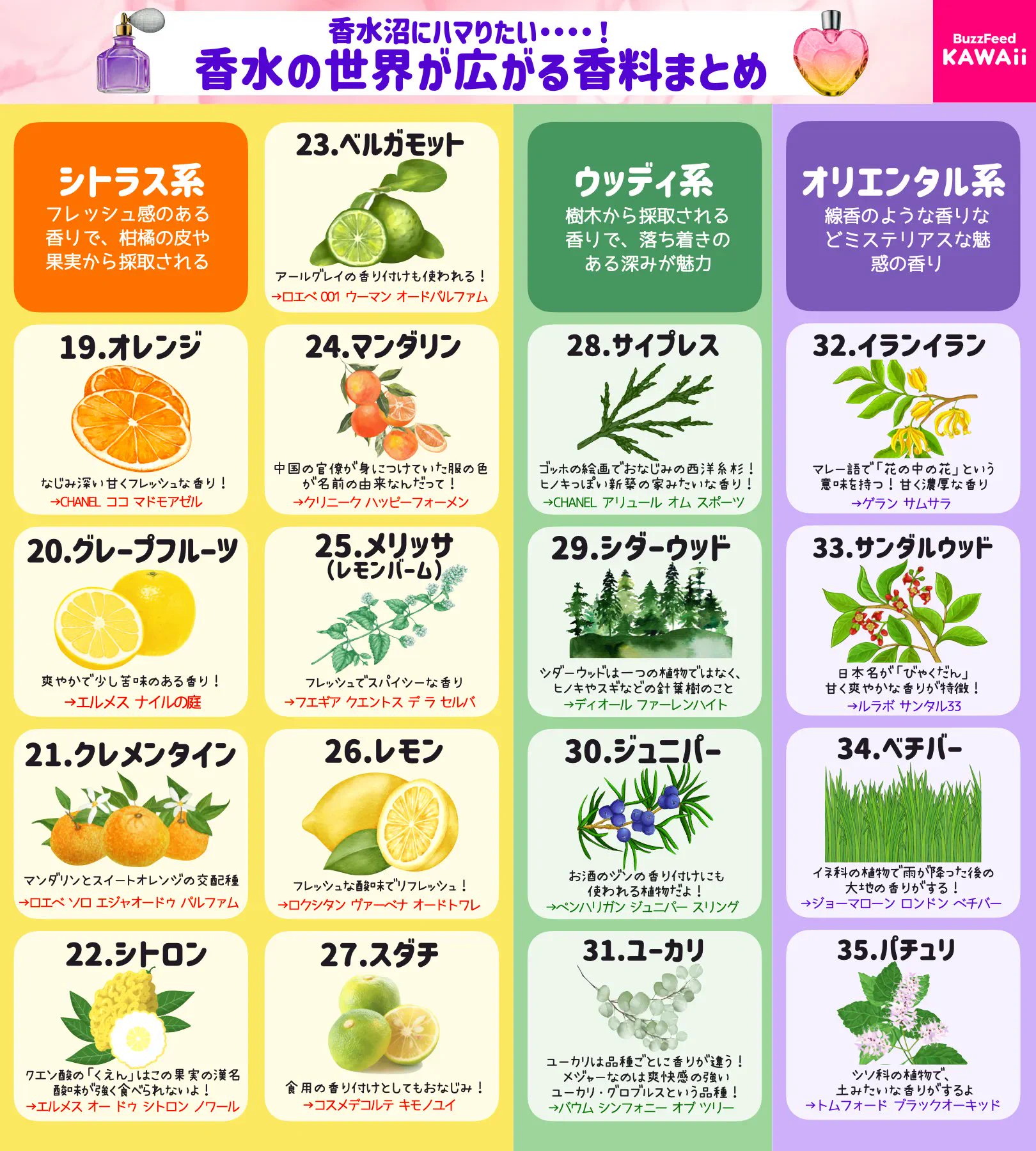 すごく勉強になる！いろいろな「香料」をとっても分かりやすくまとめた画像が話題に！