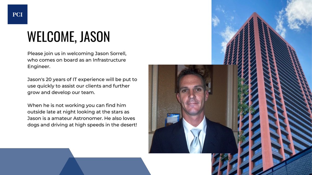 PCIBUF's tweet photo. Rounding out our Engineering team is Jason Sorrell, who joins our PCI community today. Welcome to the team, Jason. We are excited to have you! https://t.co/Cm5L5mvweq
