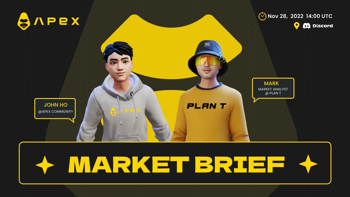 OfficialApeXdex's tweet photo. ⚡#ApeXers join us in 30 mins for our weekly Market Brief hosted by @0xBigBoyJon & @0x_PlanT.
💡Don't miss out on the latest market insights and news.
Mark your calendars ➡️ Nov. 28, 2022, 2PM UTC
📍RSVP here:
https://t.co/xx2xywyHlX
#apexcalling #DEX https://t.co/iCcCQ7SPpu