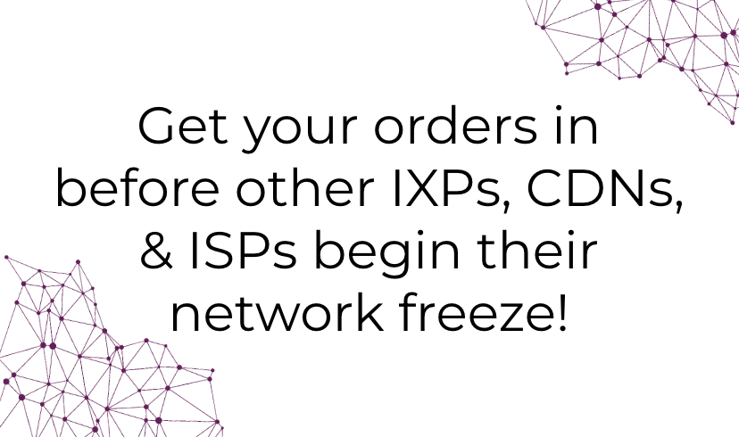 If to receive your #NetIX service requires third party help, like a cross connect in a #datacentre, you need to order it now to make sure it's turned up in time before network freezes begin | contact@netix.net | #network #telecom #internet #colocation #peering #IXP #connectivity