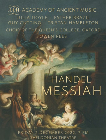 Handel's Messiah | @Queenschoir & @AAMOrchestra alongside @juliacdoyle, @estherdaponte, @GuyCutting, @TGHambleton & @OwenLRees Handel's beloved oratorio, perfect for getting in a festive mood! 7pm Friday 2nd December @SheldonianOxUni #Oxford concert-diary.com/concert/172110…
