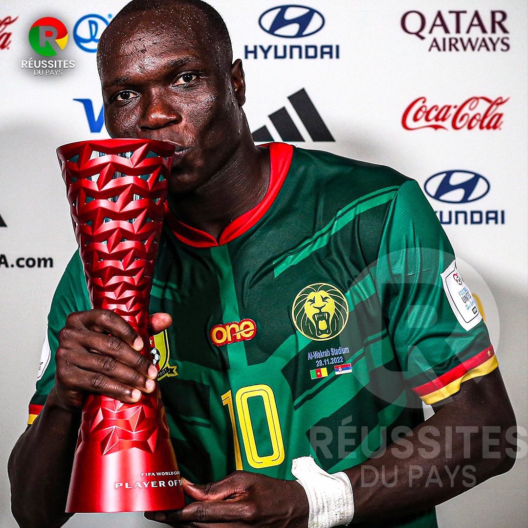 Vincent Aboubakar est le premier Africain à marquer ET à délivrer une passe décisive dans un match de Coupe du Monde depuis 1966 !

Il a été élu HOMME du match Cameroun - Serbie 🇨🇲🔥👏🏾

#CMRSRB #FIFAWorldCup  
#coupedumonde2022 #FIFAWorldCupQatar2022 #Cameroon