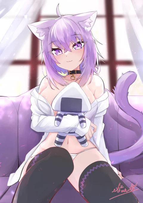 ฅ^>ω<^ฅ#いいニーハイの日 #絵かゆ 
