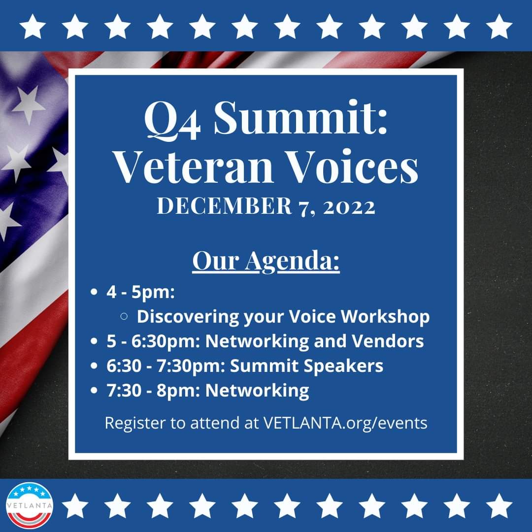 BarnwellShon's tweet image. The Dec 7th @vetlanta Q4 Summit at the Atlanta History Center is going to be fantastic!  Come support &amp;amp; celebrate several GA Military Women authors, business owners &amp;amp; community leaders!  Here is the link to register: vetlanta.org/event-2/q4-sum…

#VETLANTA #BeImpactful