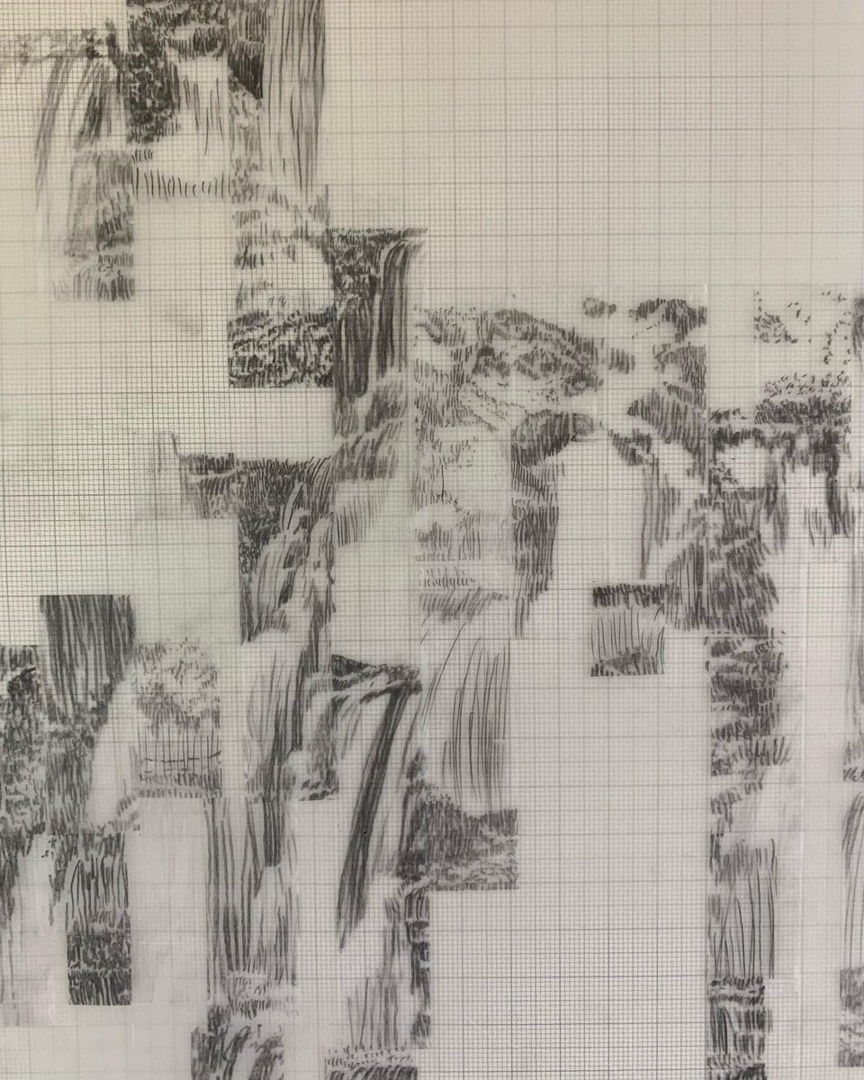 chloeleaper2's tweet photo. In progress…Weaving rock and water to explore the landscape/language archetype of the waterfall #waterfall #naturewriting #mountainart #graphicscore #deleuze #matrixialborderspace #murmuration #pictogram #glyph #contemporary drawing #birdsong https://t.co/Awpr1czDDi