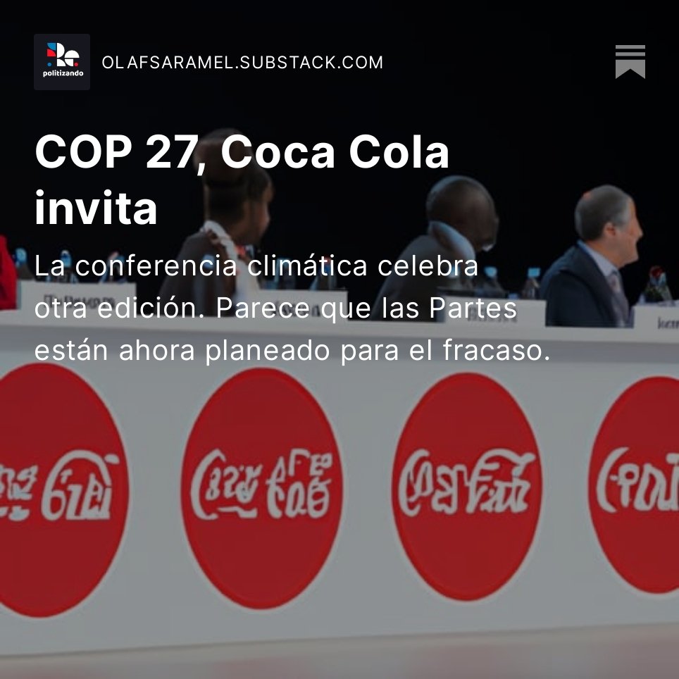 repolitizando's tweet photo. #COP27 | La conferencia climática cerró hace dos semanas. Aquí un par de reflexiones sobre sus resultados. 👇🏼
🔗https://t.co/FietvVJqEy https://t.co/8o2W7SBmWm