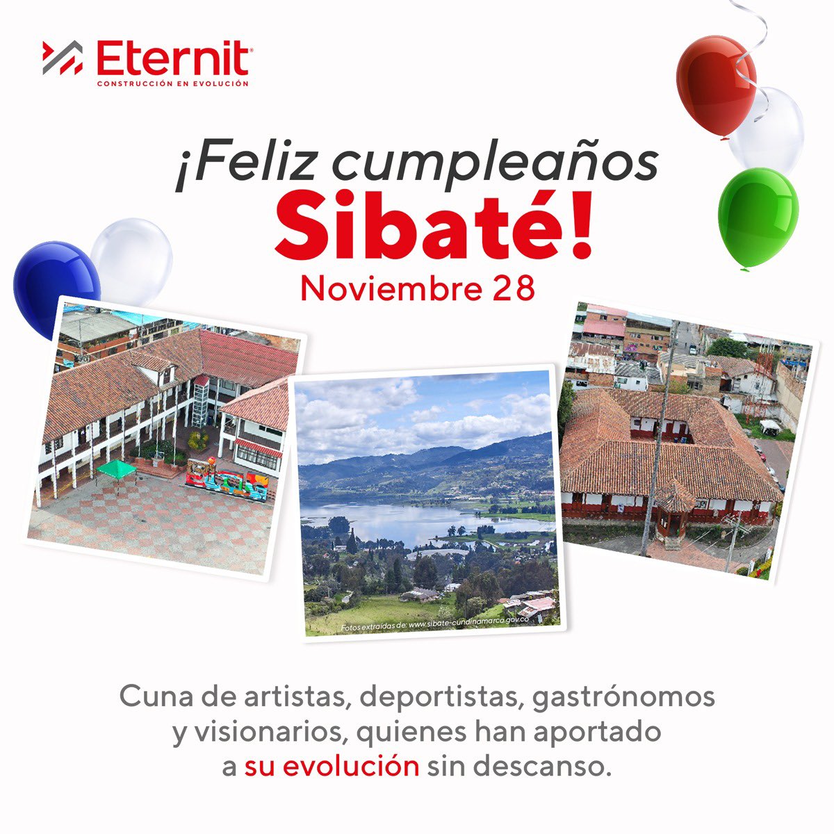 EternitOficial's tweet photo. Desde Eternit celebramos el cumpleaños de Sibaté Cundinamarca, un municipio que hace 80 años nos recibió con los brazos abiertos y nos ha permitido evolucionar como empresa.
 
#SomosEternit #ConstrucciónEnEvolución
#CumpleañosSibaté #Sibaté
#ElementiaMateriales https://t.co/DJHIMlXzMW