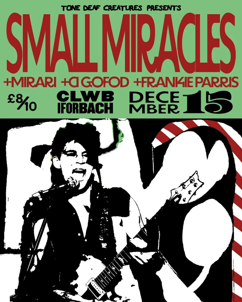 Our next show is  the incredible <a href="/_smallmiracles/">small miracles</a> joined by <a href="/mirarimore/">Mirari</a> Ci Gofod &amp; @frankie__parris in <a href="/ClwbIforBach/">Clwb Ifor Bach</a> baby. A little over a year ago we booked these guys for a headline show in <a href="/TinyRebelCdff/">Tiny Rebel Bar Cardiff</a> &amp; since then they've been smashing it, genuinely can't wait! 🤘🔥🏴󠁧󠁢󠁷󠁬󠁳󠁿❤️ xxx
