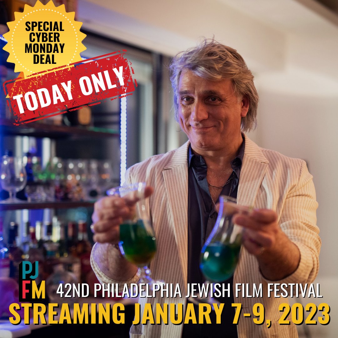 PhillyJFM_'s tweet photo. Missed the 42nd Philadelphia Jewish Film Festival in-person or? We're bringing them to YOU!
⚠️TODAY ONLY, get your tickets for just $10!
 Stream them ANYTIME DURING JANUARY 7-9TH. 
#cybermonday #cybermonday2022 #cybermondaydeals #exclusive #todayonly #phillyjfm #PJFM42 #yourway https://t.co/GiMhvwDhN6