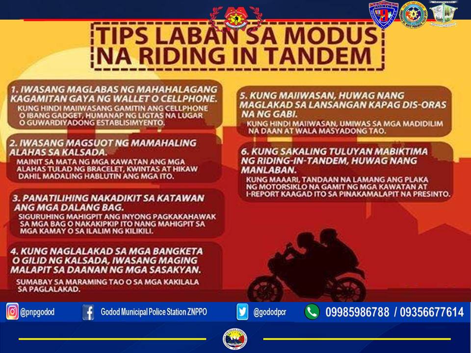 gododpcr's tweet photo. MAG-INGAT SA RIDING IN TANDEM

#LifeIsBeautiful 
#KaligtasaNyoSagotKo
#TulongTulongTayo
#MMKequalsK
#PNPKakampiMo
#TeamZNPPO https://t.co/xuKnPRWx98