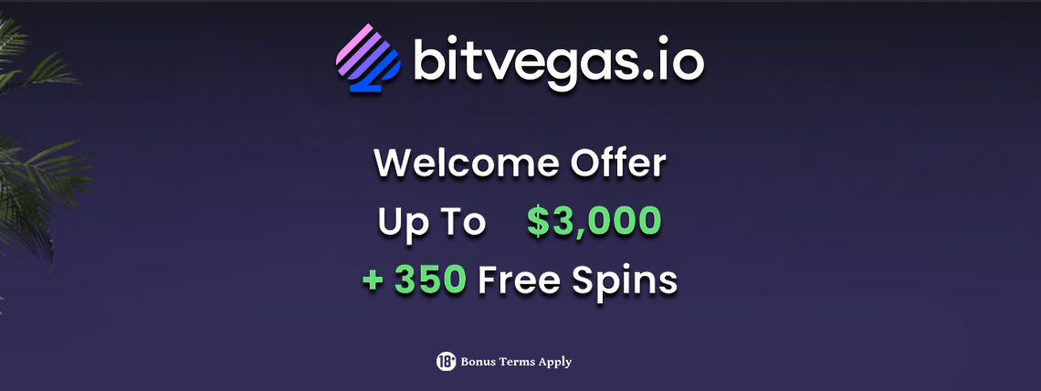 &#129689; BitVegas. io Casino: 350 Free Spins + $3000 Welcome Bonus