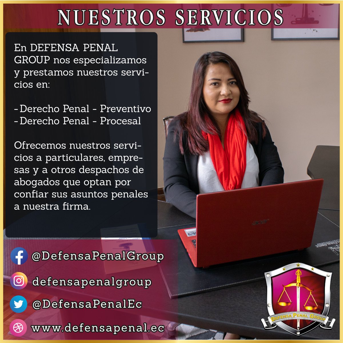 Somos expertos en jurisprudencia penal, nuestro compromiso contigo es un compromiso con la verdad. Somos #DefensaPenalGroup abogados litigantes .
Escríbenos 👇📲
api.whatsapp.com/send?phone=593…