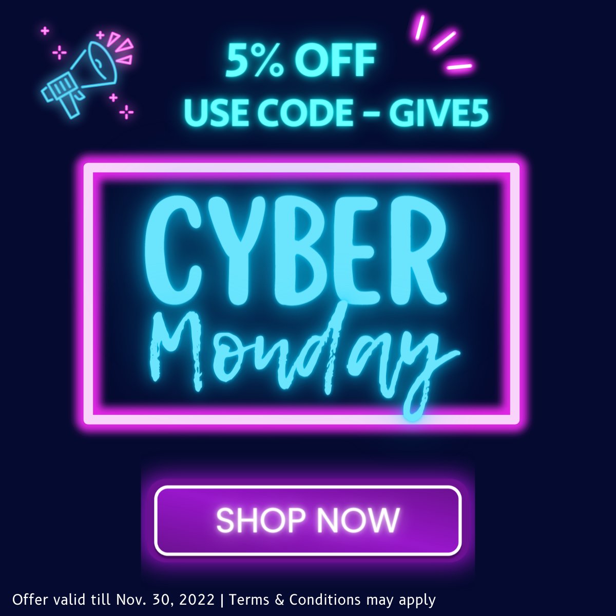 This Cyber Monday, get the best pricing on Therapeutic Air Mattresses, Disposable underpads, respiratory supplies, and many more...
Cheering for equal accessibility!

Get 5% Off - Use Code "GIVE5"
Valid till 30th Nov 2022.
Terms &amp; Conditions may apply.

#cybermondaysale