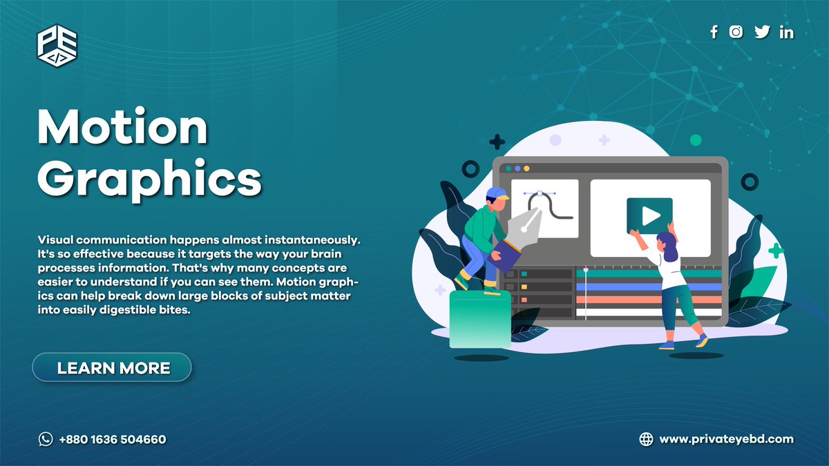 Privateyebd's tweet photo. #motiongraphicsdesign #motiongraphics #motion #designer #technology #business #businesstips #GraphicsDesigning #digitalillustration #graphics #trending #startupbusiness #marketingtips #privateye https://t.co/CQSe3VEsVU