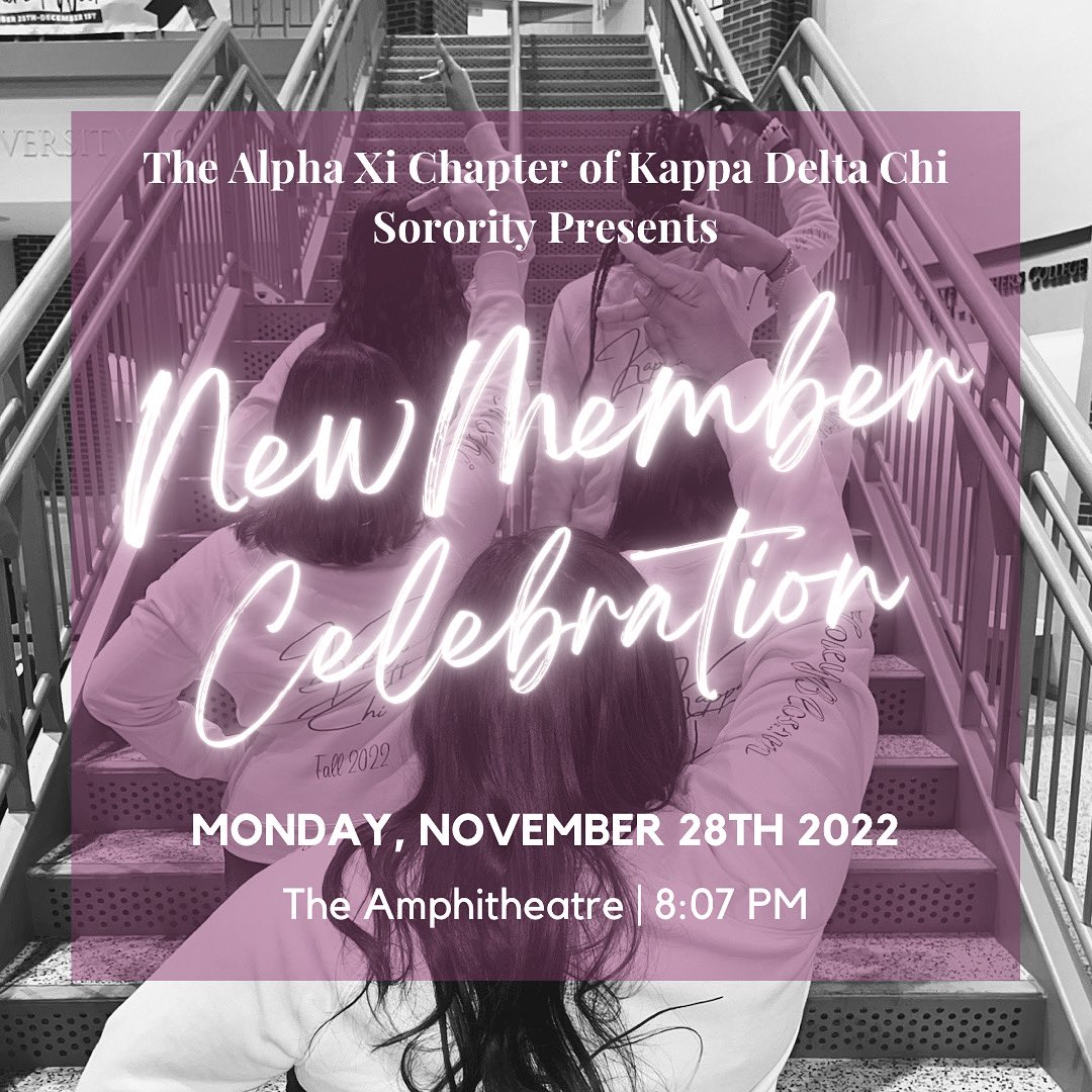 TAMUCKDChi's tweet photo. Join us in welcoming our newest sisters to Greek Life TONIGHT at 8:07 PM @ The Amphitheater! 🤩‼️
.
.
#kdchi https://t.co/sOYLzYvM5V