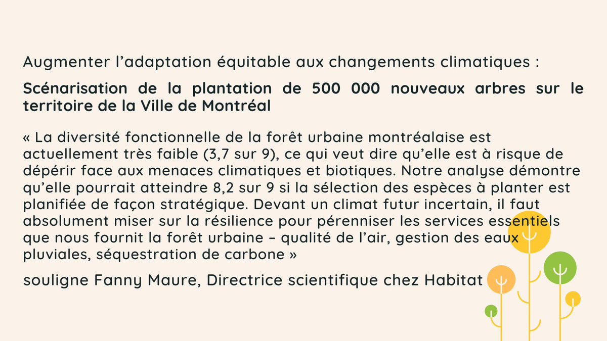 habitat_nat's tweet photo. Nous dévoilons une nouvelle étude qui propose une méthodologie pour accompagner les villes voulant s'adapter au climat et augmenter l'équité et la #résilience de leur #forêt urbaine. 
Avec la @FondDavidSuzuki
 
Rapport👉https://t.co/6Alj2JMvWn
Communiqué 👉https://t.co/BmcO0N7z41 https://t.co/3W8ngh5gxc