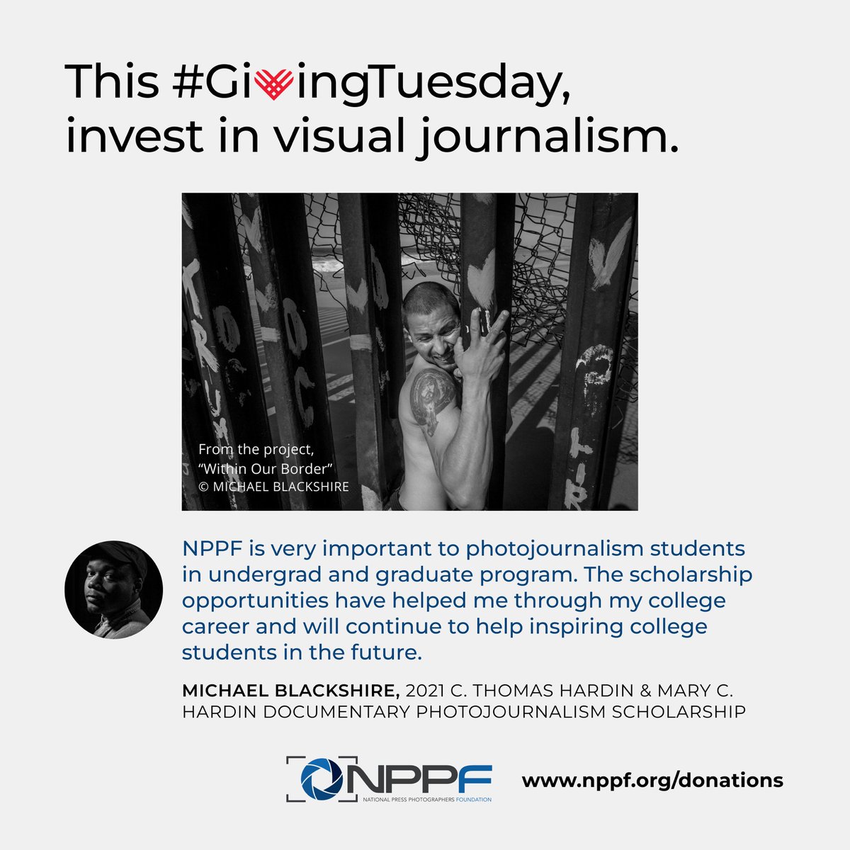 This #GivingTuesday invest in visual journalism. NPPF supports learning experiences, grants and scholarships for career-oriented visual journalists. Please join NPPF in this journey and make a donation to honor photojournalism: NPPF.org/donations