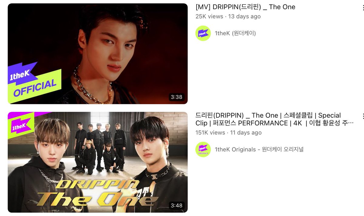 lol...The One special clip even got more viewers than the MV on 1theK... 
anyway... 
#드리핀 The #DRIPPIN One 
Fighting ^^