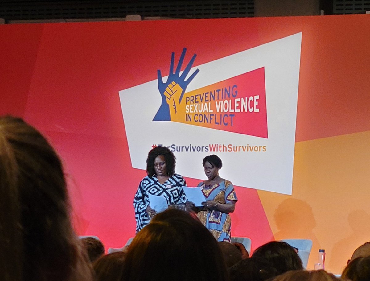 I'm in London at #PSVI conference on sexual violence in conflict, with survivors setting the scene #ForSurvivorsWithSurvivors. Governments, policy makers, UN, women's orgs & leaders, together with survivors calling for more action to stop sexual violence in conflict #16Days