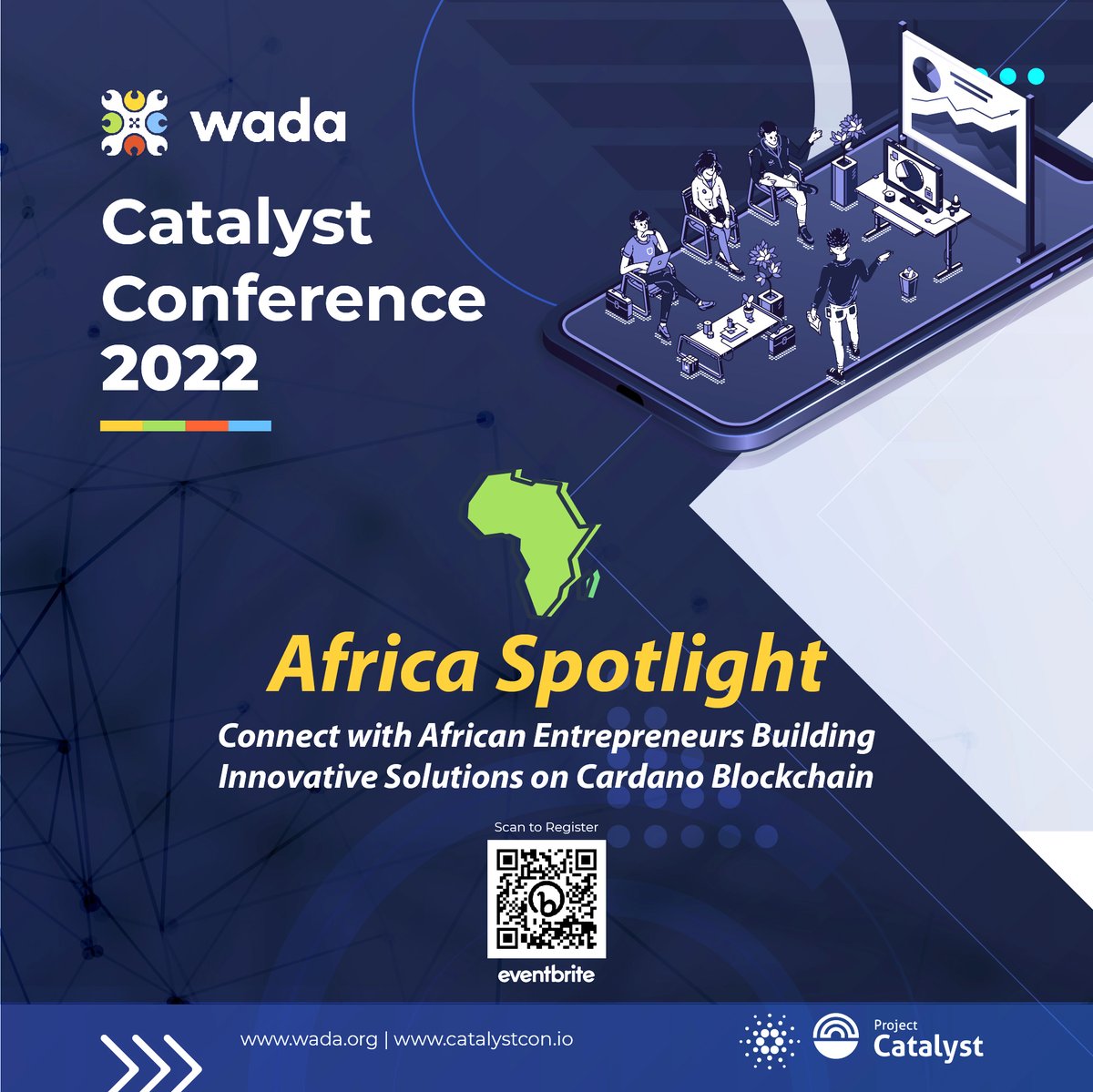 wada_org's tweet photo. We invite you to connect with African entrepreneurs building innovative solutions using Cardano this December 10-11.
To register visit: https://t.co/VsNPTo3Hv8
To participate kindly fill out the form: https://t.co/SFHuUsgQbS
#cardanocommunity #Cardano #africa #entrepreneur https://t.co/by6ad7EZBM