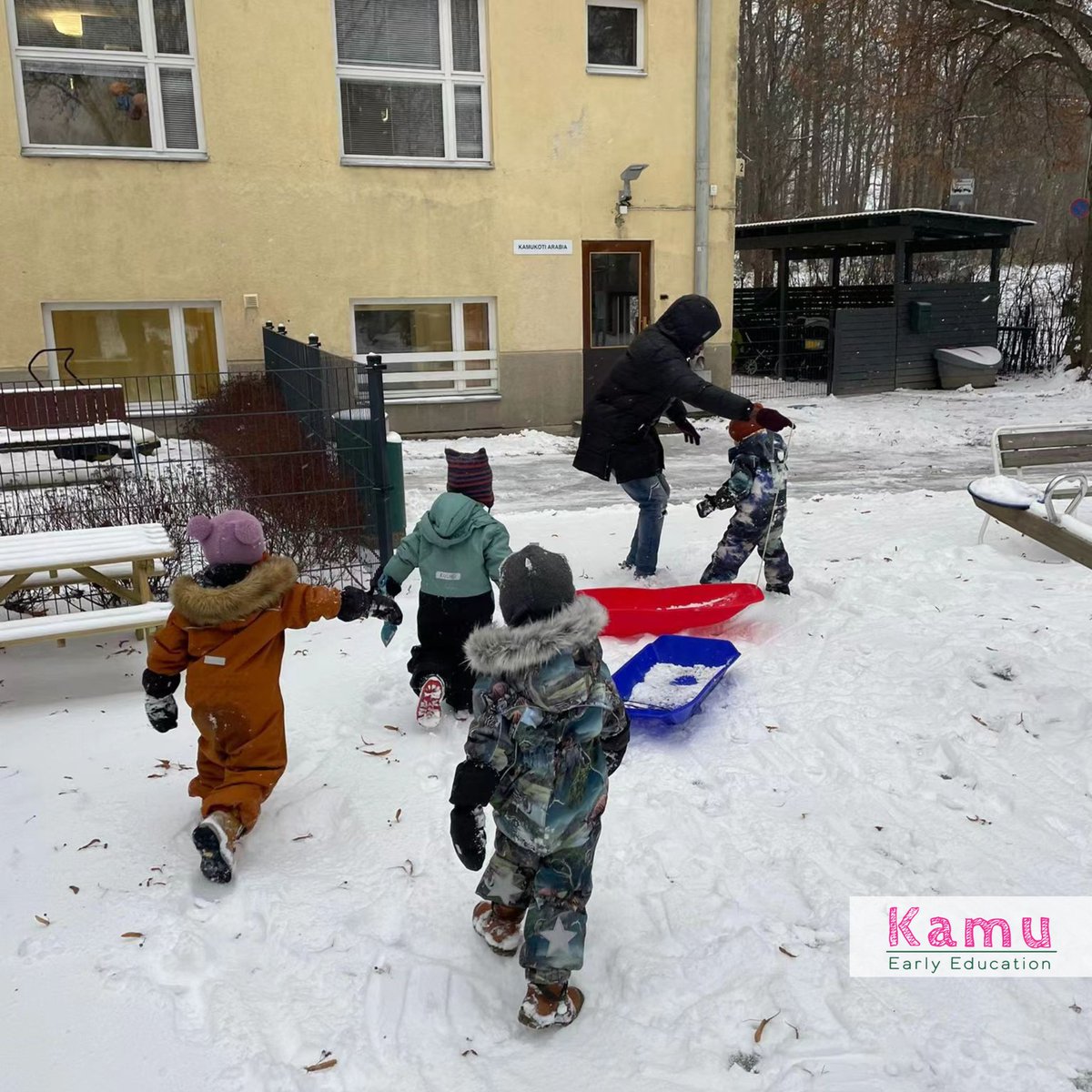 KamuEducation's tweet photo. Fun in the snow! We have enjoyed the snow to the fullest, and we have done as much learning as possible outdoors as well. #finnishkindergarten #ympäristökasvatus #outdoorfun #nature #snowfall https://t.co/irbqNCAs7D