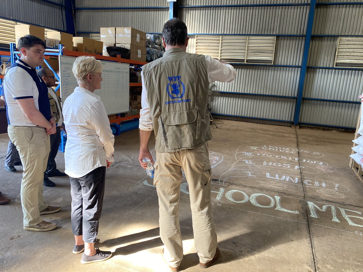 JanDelba's tweet photo. In a tour of @WFP's warehouse in Pakse, my team introduced our work in #Laos to @USUNRomeAmb McCain. With support from generous donors such as @USAIDSavesLives &amp; @USDA, we engage in 1/4 of all villages, working in household #nutrition, #foodsecurity &amp; #resilience. #SDG2 https://t.co/ttesuBiqqO
