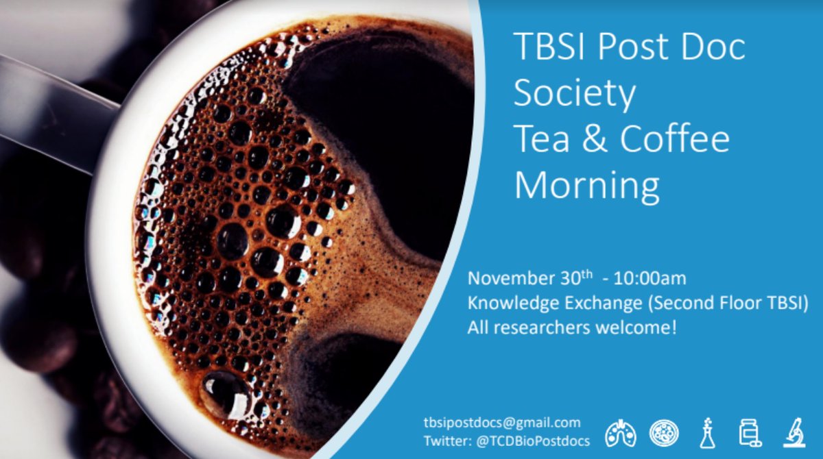 TBSI Postdoc Society (@tcdbiopostdocs) on Twitter photo Looking forward to catching up over a cup of tea/coffee at our next social hour this Wednesday! #networking #scientists <a href="/tcdTBSI/">TCD TBSI</a> <a href="/tcdTCBE/">TCBE</a> <a href="/TCD_Chemistry/">TCD School of Chemistry</a> <a href="/tcdbi/">TCD Biochem & Immuno</a> <a href="/TCDPharmacy/">TCD Pharmacy</a> <a href="/TrinityMed1/">School of Medicine, Trinity College Dublin</a> Looking forward to catching up over a cup of tea/coffee at our next social hour this Wednesday! #networking #scientists <a href="/tcdTBSI/">TCD TBSI</a> <a href="/tcdTCBE/">TCBE</a> <a href="/TCD_Chemistry/">TCD School of Chemistry</a> <a href="/tcdbi/">TCD Biochem & Immuno</a> <a href="/TCDPharmacy/">TCD Pharmacy</a> <a href="/TrinityMed1/">School of Medicine, Trinity College Dublin</a>
