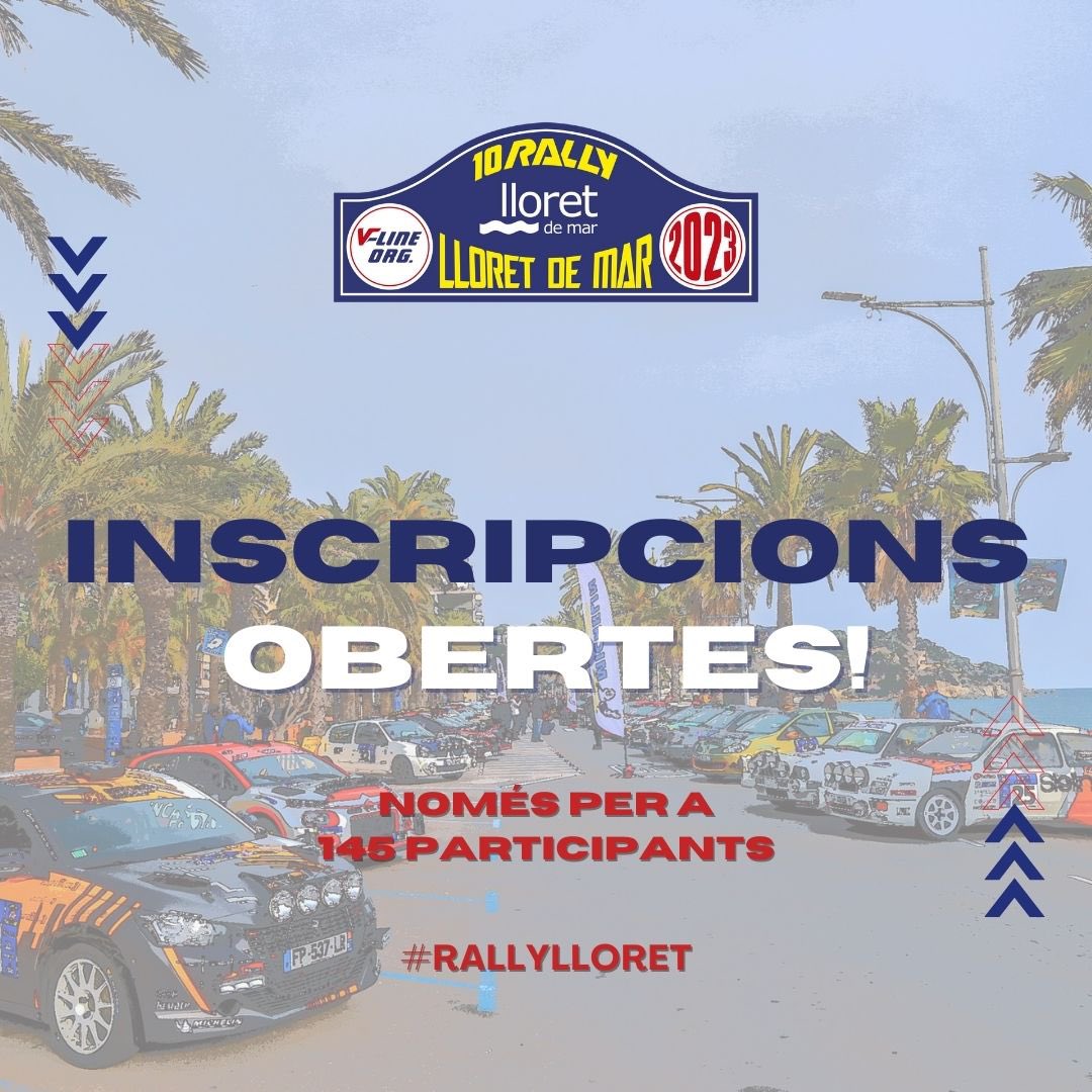 10è #RallyLloret de Mar 

👉🏼INSCRIPCIONS OBERTES👈🏼

🔗 bit.ly/3VC3cCl
——
10o #RallyLloret de Mar

👉🏼INSCRIPCIONES ABIERTAS👈🏼

🔗 bit.ly/3VC3cCl

——

10th #RallyLloret de Mar 

👉🏼ENTRIES OPEN👈🏼

🔗 bit.ly/3VC3cCl