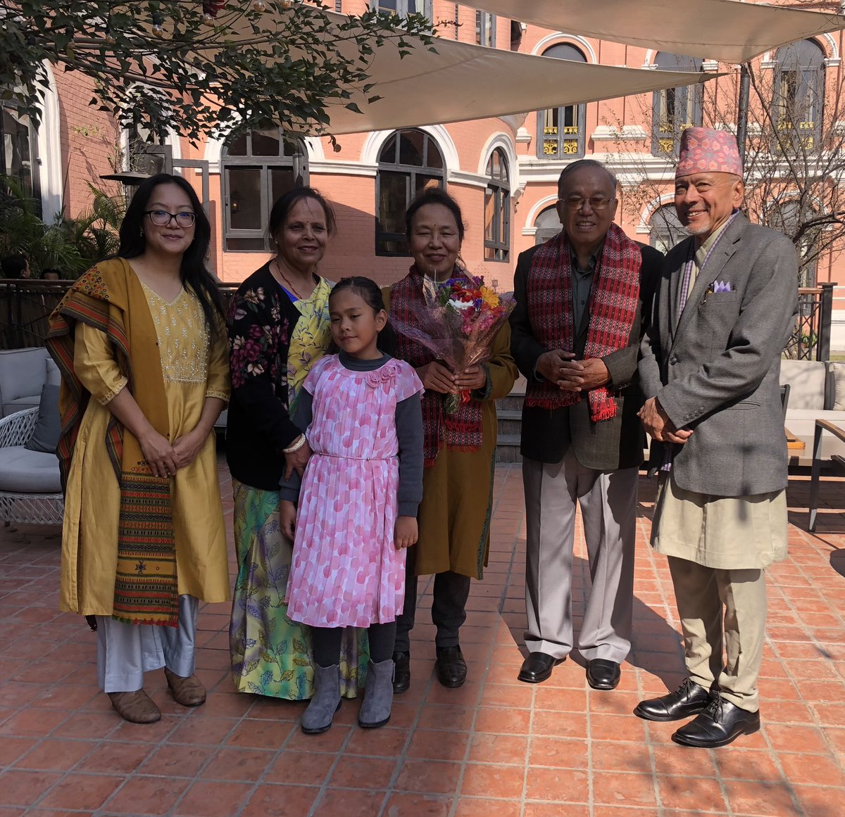 drbishnuhnepal's tweet photo. #TIMEforFAMILY:
Congrats to respectable #Samdhi jyu #ColDBAle(rtd) &amp; Samdhini jyu #ManikaAle for their 41st #HappyMarriageAnniversary!We had wonderful time sharing opinions on family love and national interests@#YakAndYetiHotel/#Kathmandu/#Nepal/Sunday.

-@#Himalayas #UNSG #UNWTO https://t.co/aFgtS1CDzi