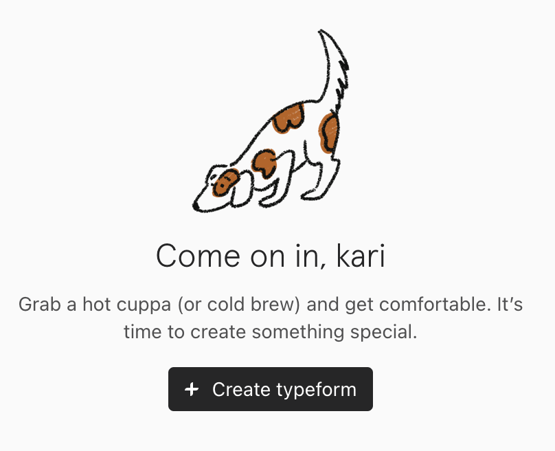 missmalmin's tweet photo. Lovely microcopy at @typeform's website. https://t.co/VgbbObDft6