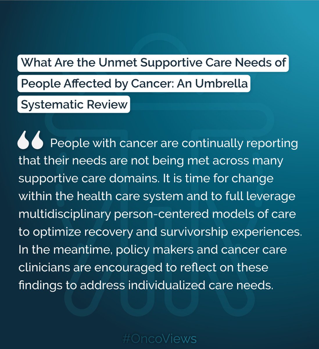 New study presents an umbrella systematic review to provide clinical decision makers and improve psychosocial outcomes for people living with #cancer.

See the article in <a href="/SemOncNurs/">Seminars in Oncology Nursing</a> by @ProfCancerCare, @CaraJRoberts and colleagues ➡️ bit.ly/3U3iRcv