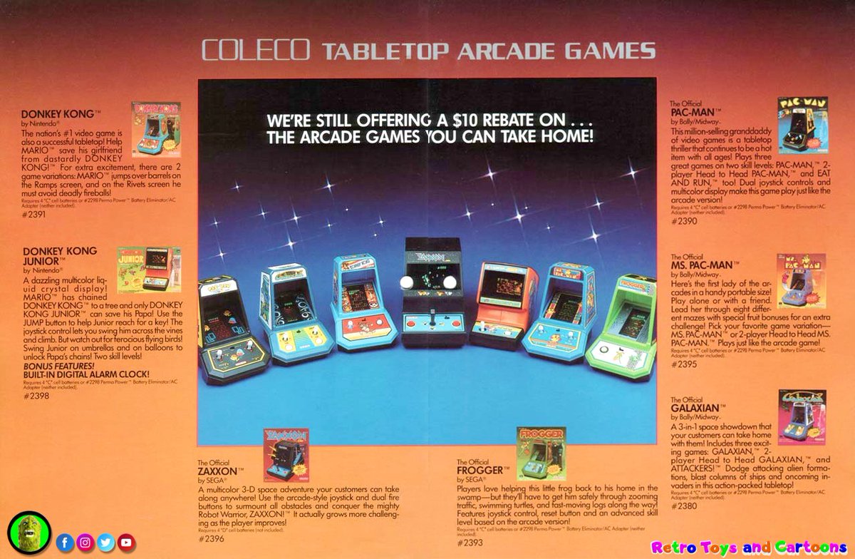 Retro Toys and Cartoons on Twitter "Coleco Tabletop Arcade Games