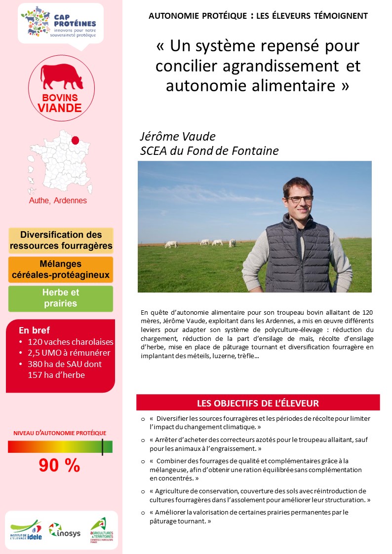 CapProteines's tweet image. En quête d’autonomie alimentaire pour son troupeau #bovin allaitant, Jérôme Vaude a repensé son système pour concilier agrandissement et autonomie alimentaire 🐂

👉 Fiche sur bit.ly/3Gow6kR
🎞️ Vidéo sur vimeo.com/773781988

👋 @ChambreAgri08 @BerengerePaqFai