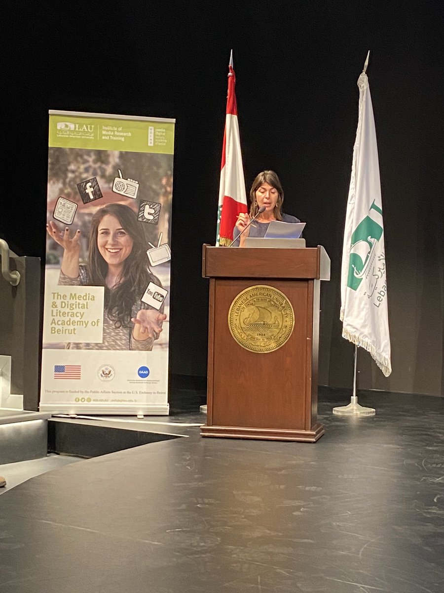 mdlablau's tweet photo. The director of the Arab Institute for Women at LAU, Myriam Sfeir welcomes the participants and introduces the first panel. #mdlab2022 #mdlab22 #mdlablau https://t.co/dzNwQhKgqz
