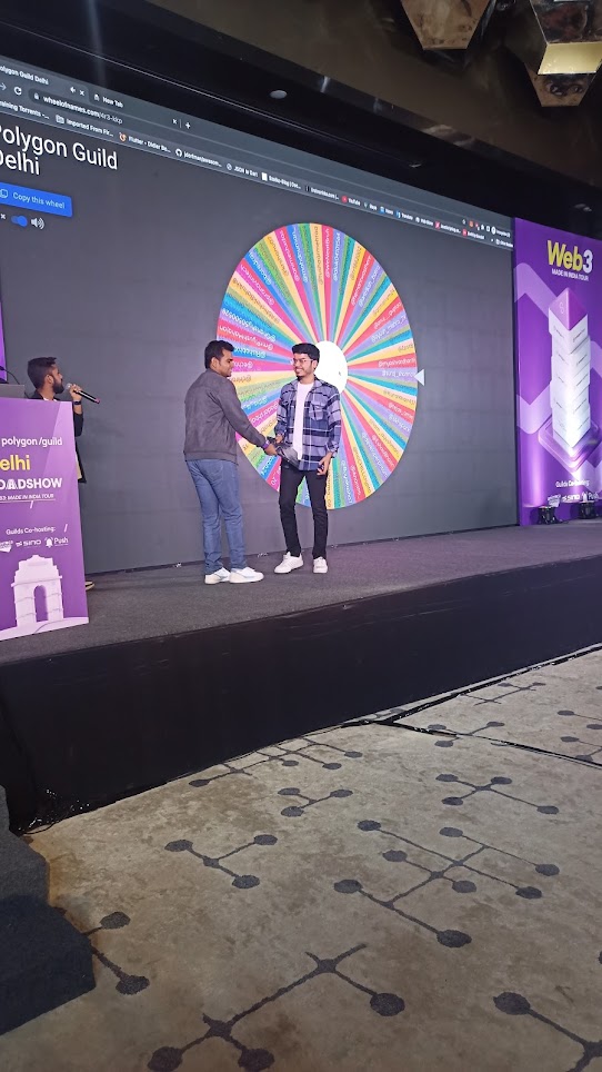 KunalKhatri137's tweet photo. @GuildDelhi It was amazing to volunteer at #PolygonRoadshowDelhi. I and @akshay_99h checked in +200 attendees. I created lucky draw wheels, devised Menti quiz questions and assembled them with @simarpreet_019
Kudos to @sakshamtaneja00 @RishabBansal400 @imthepk for the opportunity https://t.co/80Zq2JPJgb