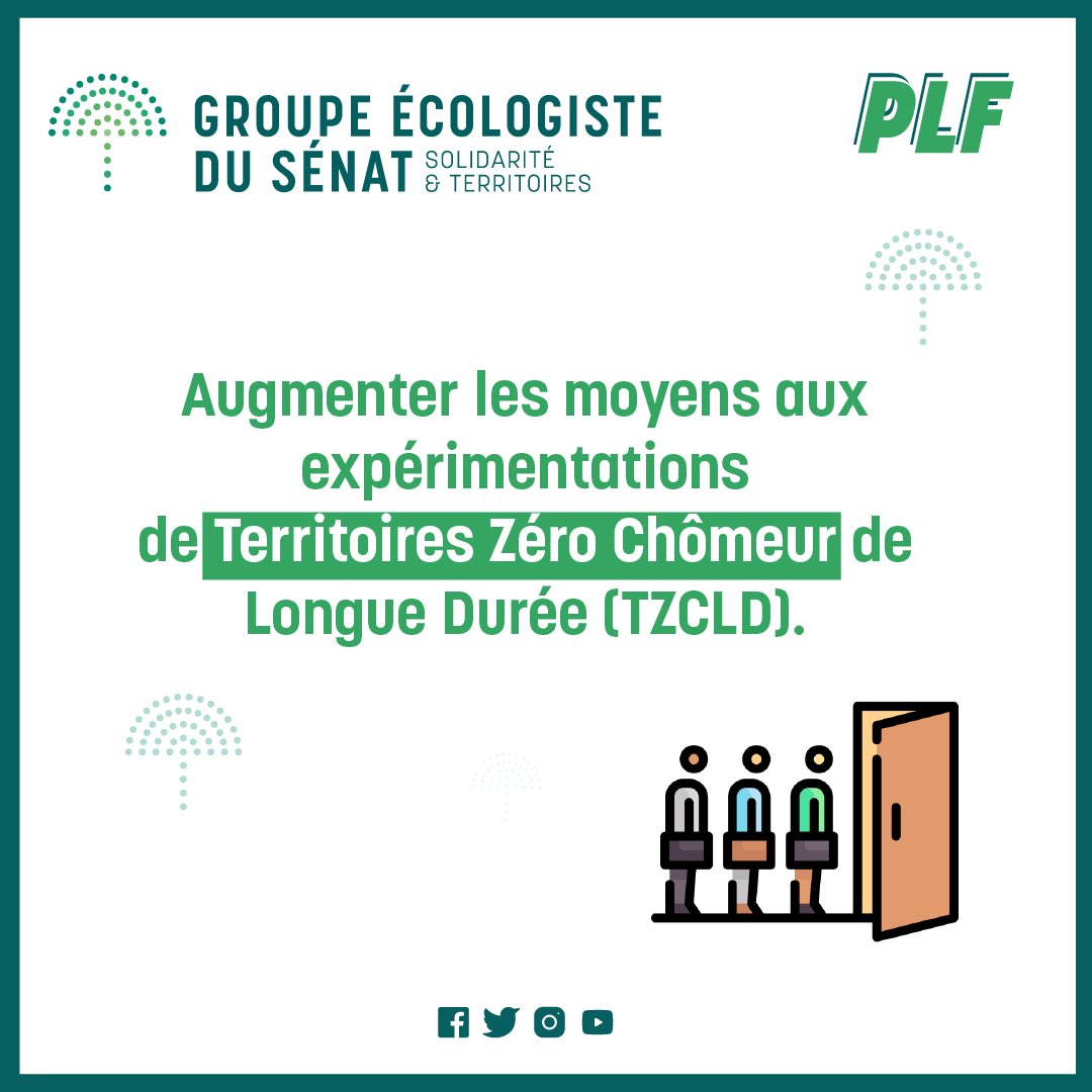 ecologistesenat's tweet photo. 🟢Territoires zéro chômeur : le chômage de longue durée entraîne perte de repères, de confiance en soi… ce dispositif permet le retour à l’emploi par l’insertion, ancrée dans les territoires.

Nous proposons plus de moyens pour élargir le dispositif à d’autres territoires ⤵️ https://t.co/ICSroJRsmW