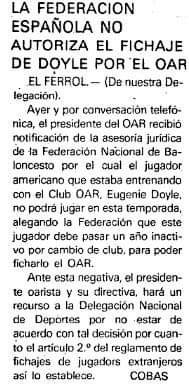 AgrasFernando's tweet photo. #JimDoyle primer americano de la historia oarista en su etapa baskonista (1977/78) #OAR intentó incorporarlo en la temporada 76/77 con la llegada de #Figueroa al equipo, pero su pasado en #Valladolid lo impidió, disputando tan sólo algún amistoso #ArchivoOAR 📸 Archivo Fornies https://t.co/JFmRaOZlZc