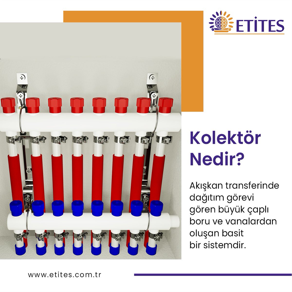 etitesiklim's tweet photo. Kolektör ya da yaygın olan bir diğer kullanımıyla kollektör, akışkan transferinde dağıtım görevi gören büyük çaplı boru ve vanalardan oluşan basit bir sistemdir. Büyük çaplı bir girişe sahip olan bu sistem, daha küçük çaptaki birden çok çıkışa sahiptir. 💧👨🏻‍🔧 https://t.co/GyvT2p2z62