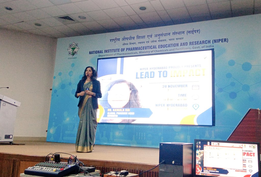 NIPERHyd's tweet photo. #LeadtoImpact
Leadership Lecture by Dr. Kamala Rai, Global Program Head, #Novartis at @NIPERHyd
@Pharmadept @OfficeOf_MM @mansukhmandviya @bhagwantkhuba @rajneeshtingal #Leadership #Leader #leadershipmatters #leadershipdevelopment https://t.co/mOkrbU68pX