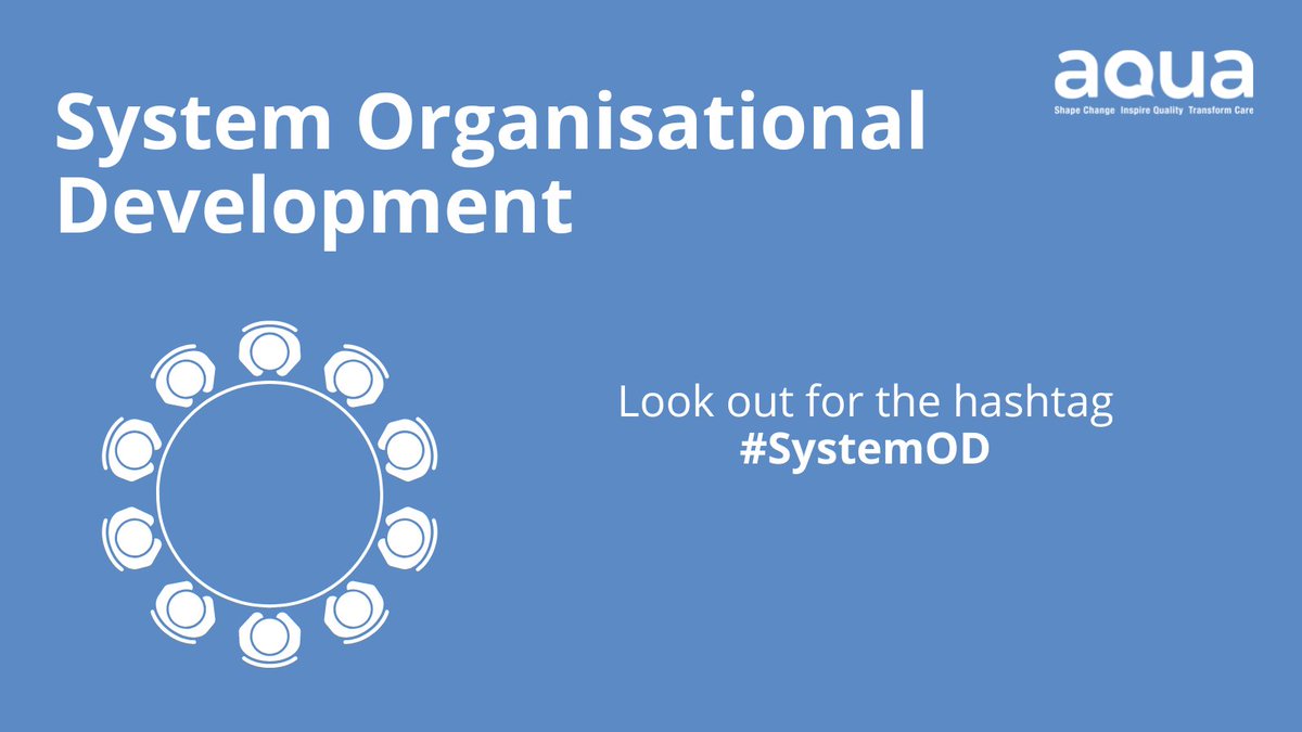 Aqua_NHS's tweet photo. Today we are hosting a Round Table, focusing on System Organisational Development.
We have convened some great, influential panel members, and so we're looking forward to a rich and insightful discussion.
We'll be sharing some of the highlights today using #SystemOD https://t.co/mcQI7xeVCP